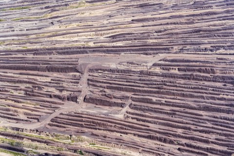 Waste half at Boxberg power plant, tailings, mining, Saxony, Lusatia, Germany, electricity, energy,