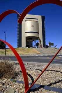 Heart in front of the Independence Museum, Independence Memorial Museum, Windhoek, Khomas region,