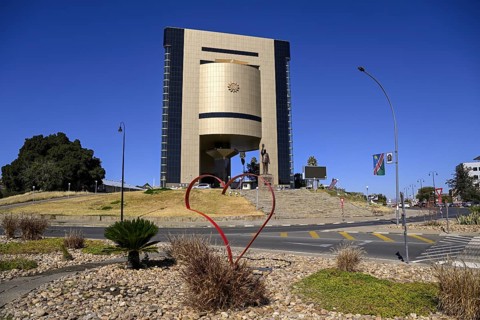 Heart in front of the Independence Museum, Independence Memorial Museum, Windhoek, Khomas region,