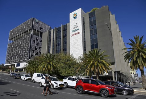 Street scene on the corner of Fidel Castro Street and Independence Avenue, Windhoek, Khomas region,