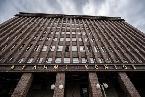 Brick façade of the Brahms Kontor building, Hamburg Neustadt, Hanseatic City of Hamburg, Hamburg,