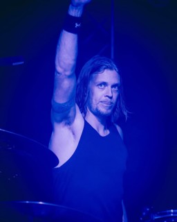 Drummer Rufus Tiger Taylor from The Darkness live on Dreams On Toast Tour at Berlin Metropol on