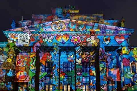 Concert hall Berlin, Gendarmenmarkt, 21st BERLIN FESTIVAL OF LIGHTS, motto Let's Shine Together,