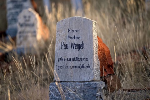 Grave at the German military cemetery at Waterberg, Otjozondjupa region, Namibia