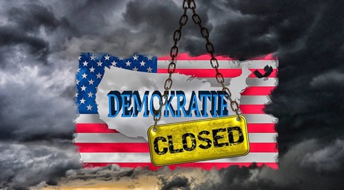 Symbolic image, USA, democracy by storm, freedom, individuality, social groups, humanity, freedom