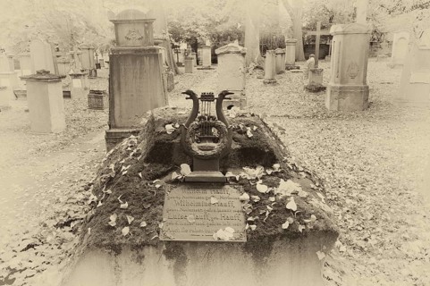 Gravestone, grave of poet and writer Wilhelm Hauff, graves, Hoppenlauf cemetery, oldest preserved
