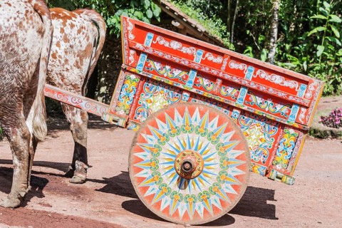 Decorative ox-cart, Costa Rica, Central America