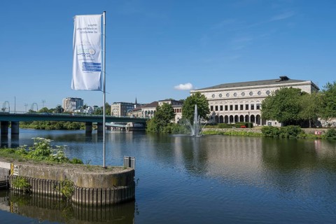 Civic hall an der Ruhr, Mülheim an der Ruhr, Rurgebiet, North Rhine-Westphalia, Germany