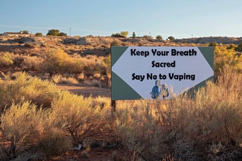 Fredonia, Arizona - A sign on the land of the Kaibab Band of Paiute Indians promotes health by