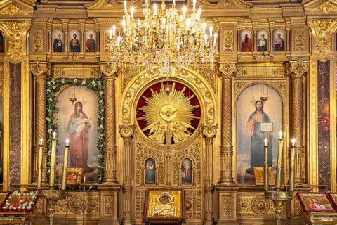 The iconostasis of the Bulgarian Orthodox Church of St Stephen in Istanbul, Turkey