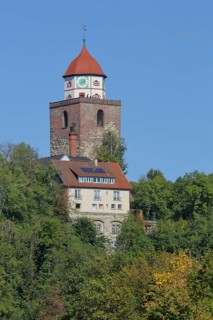 Roman tower built in 1746, landmark, building, town tower, Haigerloch, Swabian Alb,