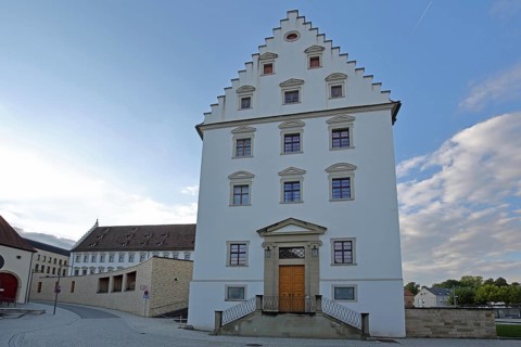 Building with stepped gable, Episcopal Ordinariate built in 1658, Rottenburg am Neckar, Neckar