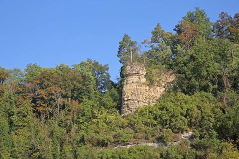 Rock Kapf with cross, rock formation, rock cliff, forest, mountain, landscape, nature photography,