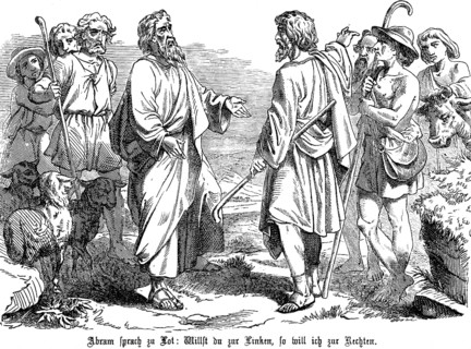 First Book of Genesis, Chapter 13, Genesis, Dispute between Lot and Abraham, Lot marches with his
