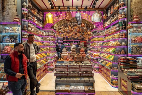 The Egyptian Bazaar Misir Çarsisi or Spice Bazaar in Eminönü, Istanbul, Turkey