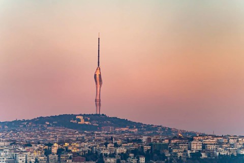 Küçük Çamlica television tower in Üsküdar, Istanbul, Turkey