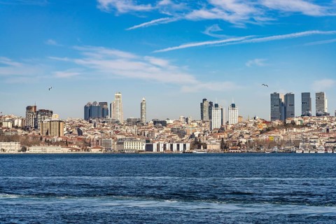 Bosphorus and the skyline of Istanbul, Turkey