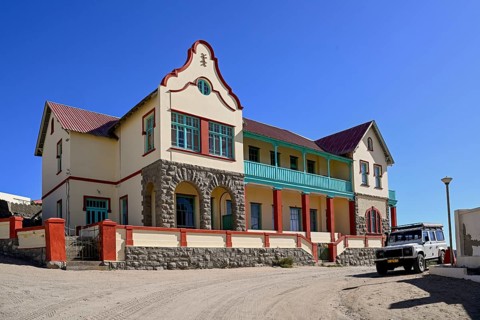 Colonial house facade, Lüderitz, Karas region, Namibia