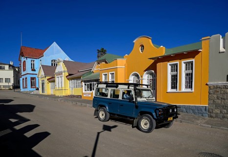 Colonial house facades in the Bergstraße, Lüderitz, Karas region, Namibia