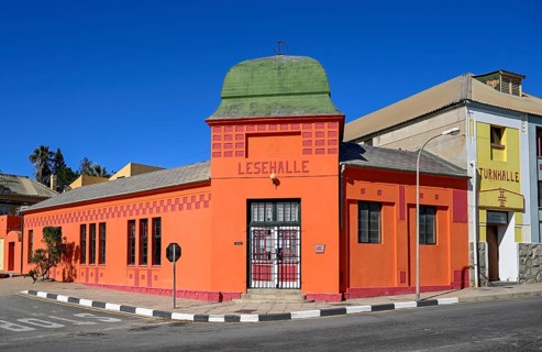 Facade of the former reading hall, Lüderitz, Karas region, Namibia