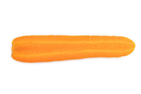 Orange Carrot isolated on white background. Top view, close up, flat lay. healthy food, vegetable,