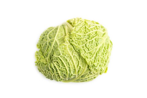 Green lettuce isolated on white background. Top view, copy space, flat lay. healthy food,