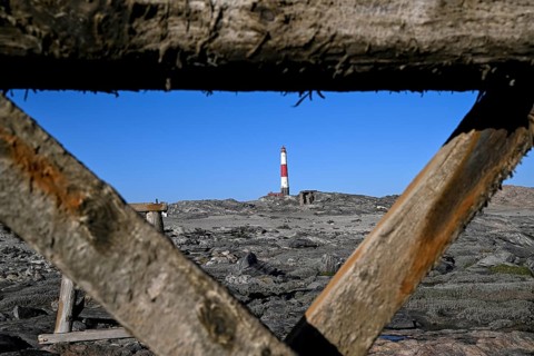 Leuchtturm von 1915, Dias Point oder Diaz Point, Lüderitz-Halbinsel, Region Karas, Namibia