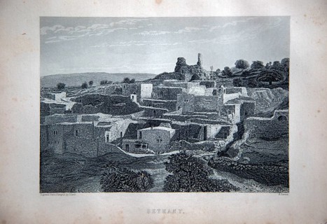 Bethany, Holy Land, engraving engraved R Dawson, Published by William Collins