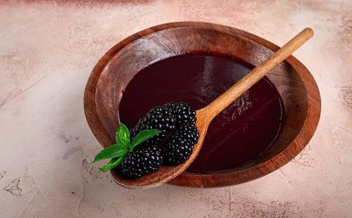 Blackberry sauce, blackberry tkemali, Georgian cuisine, homemade, no people
