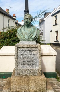 Bust statue sculpture of George Parker Bidder 1806-1878, The Calculating Boy, Moretonhampstead,