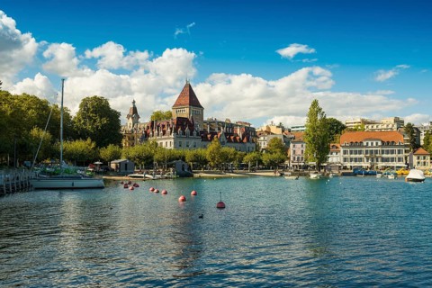 Château d'Ouchy, luxury hotel on the lakeshore, Lausanne, Switzerland
