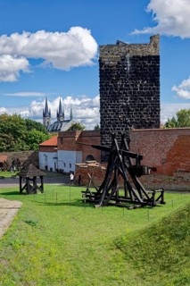 Keep, Black Tower and Imperial Palace of the Staufers in the Romanesque style, castle complex and