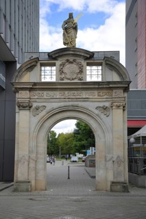 St Catherine's Portal built in 1668 with patron saint Catherine of Alexandria, Alexandria, historic