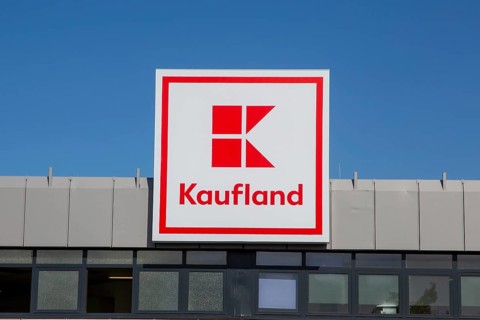 Close-up of the KAUFLAND grocery chain logo