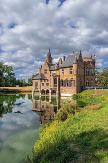 15th century neo-Gothic Wissekerke Castle, Kasteel van Wissenkerke in the village Bazel near