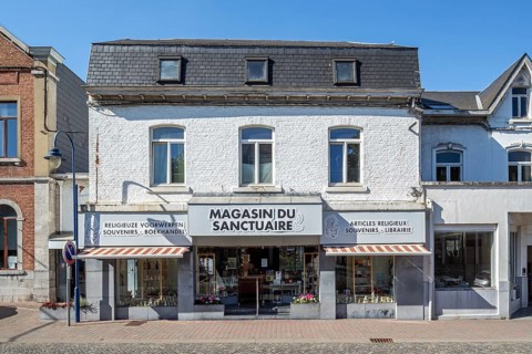Souvenir shop, museum near Our Lady of Beauraing, Notre-Dame de Beauraing sanctuary, place of