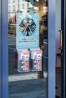 Entrance to the Willy Brandt Foundation, Behrenstraße in Mitte, Berlin, Germany