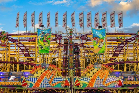 Oktoberfest attraction Wild Mouse, Festwiese, Theresienwiese, Oktoberfest, Munich, Upper Bavaria,