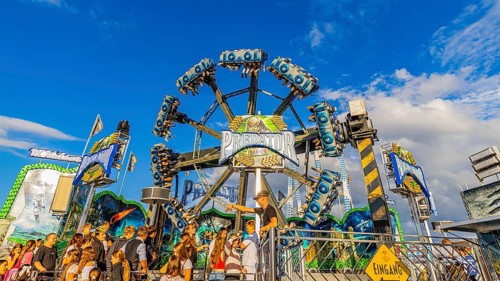 Predator fairground ride, Theresienwiese, Oktoberfest, Munich, Upper Bavaria, Bavaria, Germany