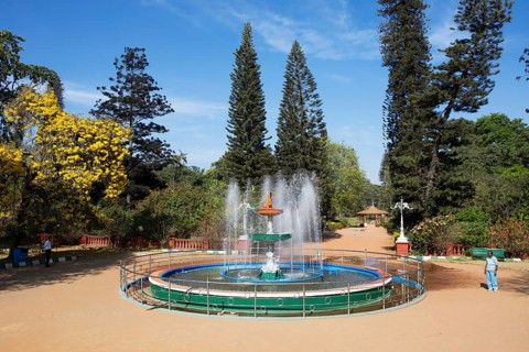 Fountain in the Lalbagh Botanical Garden, Begaluru or Bangalore, Karnataka, India