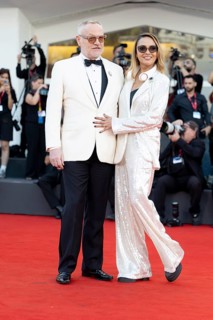 Venice, Italy - 2 September 2025: Jared Harris and Allegra Riggio during the red carpet of - A