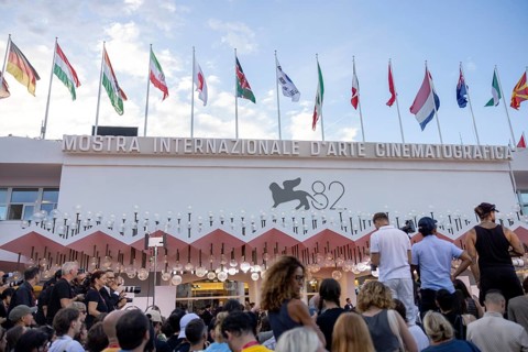 Venice, Italy - 1 September 2025: Palazzo del Cinema during the red carpet of - The Smashing