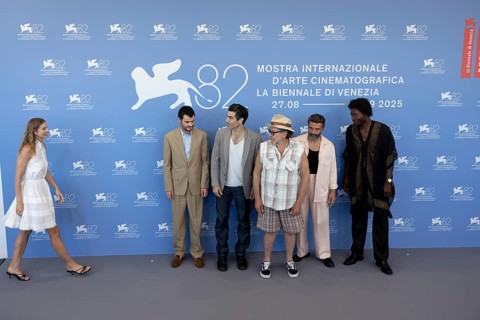 Venice, Italy - 3 September 2025: Louis Cancelmi, Vito Schnabel, Benjamin Clementine, Louise