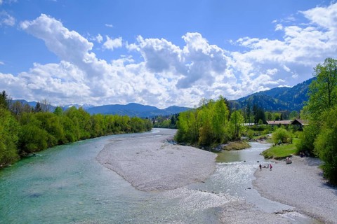 Isar near Lenggries, Upper Bavaria, Bavaria, Germany