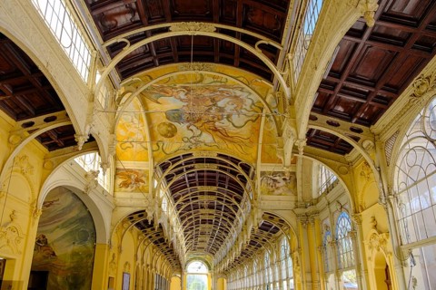 Promenade Hall, Spa Centre, Caroline Fountain, Colonnade, Mariánské Lázne, Mariánské Lázne, Czech
