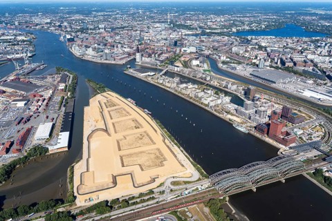 Kleiner Grasbrook, HHLA, Hamburg's leap across the Elbe, Europe, Germany, Hamburg, residential