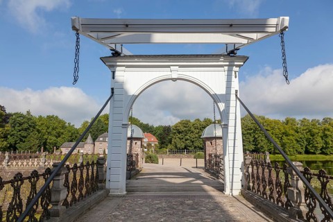 Drawbridge of Anholt Castle, Isselburg, Münsterland, North Rhine-Westphalia, Germany