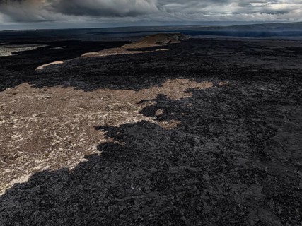 Lava, lava field, ash cloud, volcanic eruption, Sundhnúkur crater chain, July 2025, Reykjanes