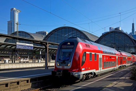 Main railway station with local train and platform halls, Frankfurt am Main, Hesse, Germany
