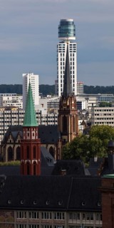 Tower of the old Protestant Church of St Nicholas, the Protestant Church of the Epiphany and the